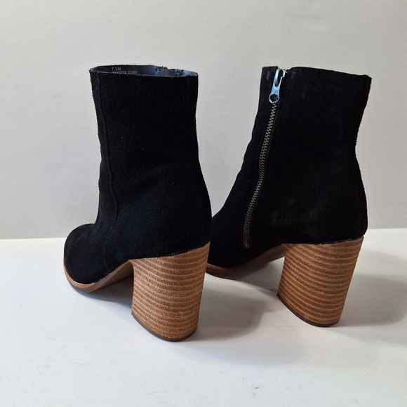 Kork-Ease Black Suede Academia Block Heel Preppy Ankle Boots Size 7.5 - Picture 7 of 12
